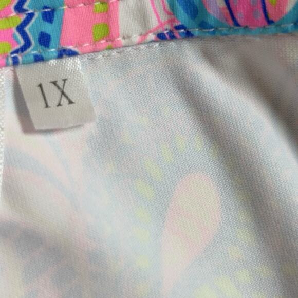 Lulu B Dress 1/4 Zip Dress Womens 1X Bright Paisley Resort Beach Cruise Colorful - Picture 7 of 8